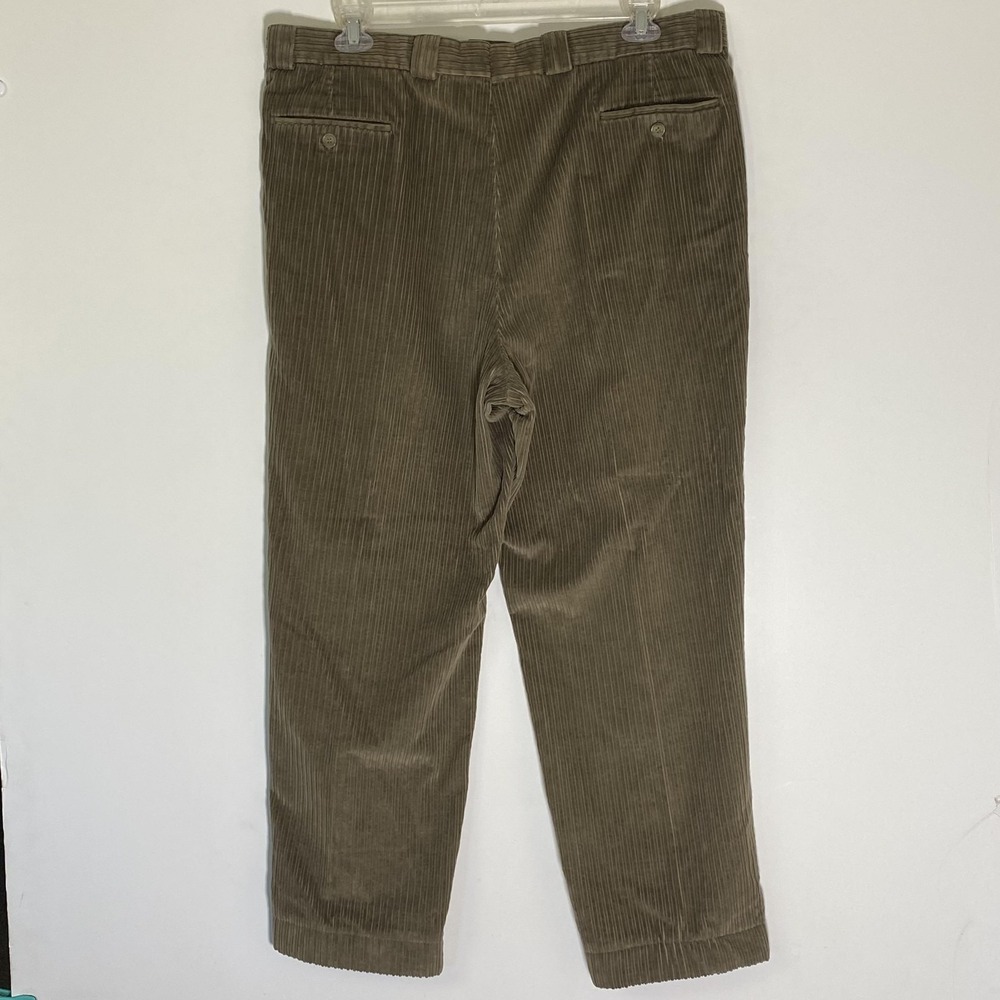 Saks Fifth Avenue Pants Mens 39x30 Brown Corduroy Pleated Cuffed Dress Pants - Picture 7 of 16